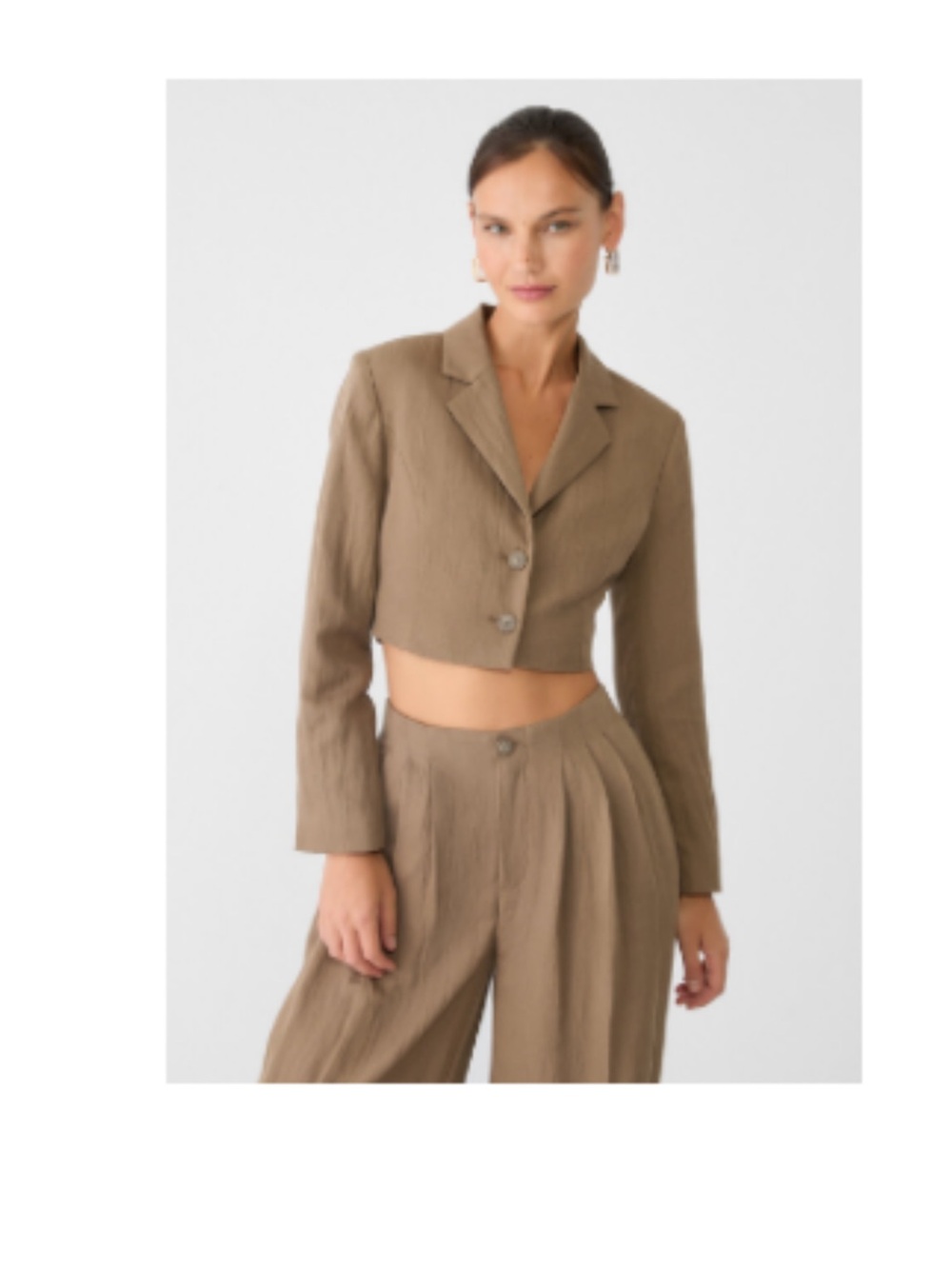 Stradivarius Cropped Blazer with back tie